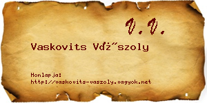 Vaskovits Vászoly névjegykártya